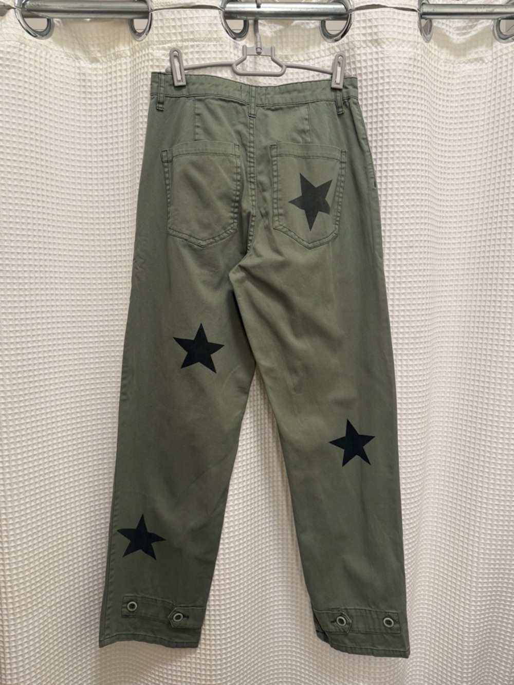 Anthropologie Olive Green Terry Star Utility Pants - size 26 - Picture 8 of 12